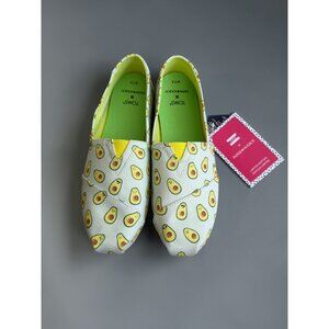 TOMS x Paper Source Avocado Print Flats Size 7.5 NEW NWOB